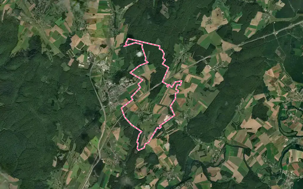 Vue satellite de Traitiéfontaine avec ses contours administratifs