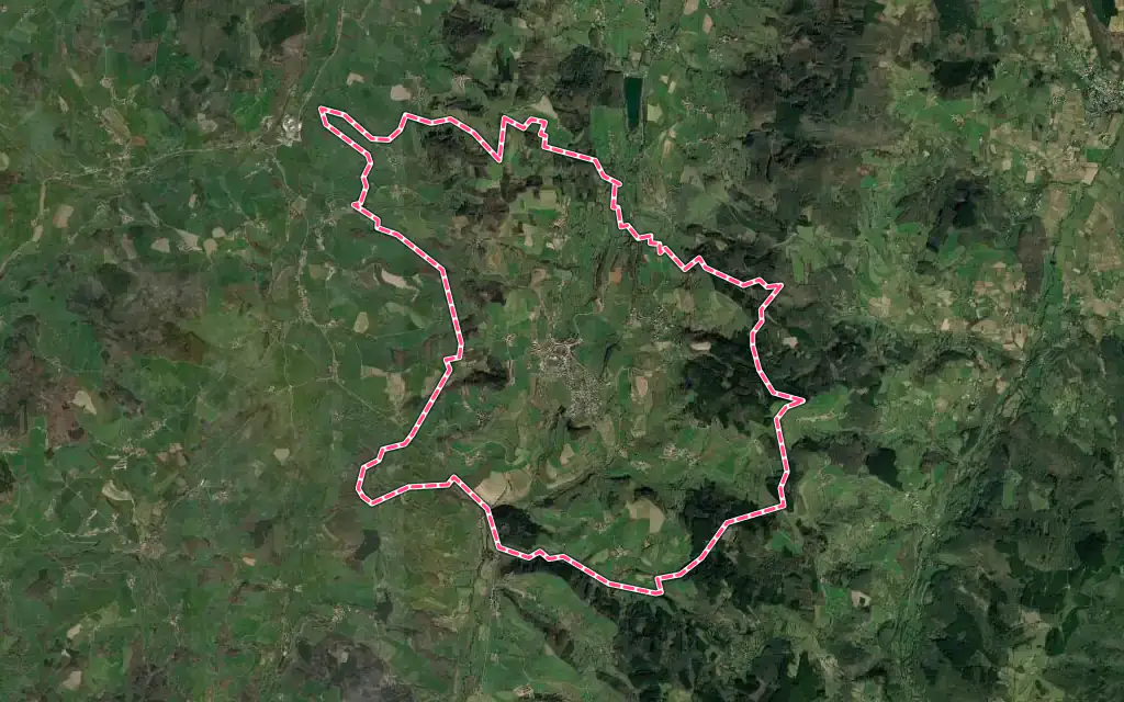 Vue satellite de Tramayes avec ses contours administratifs