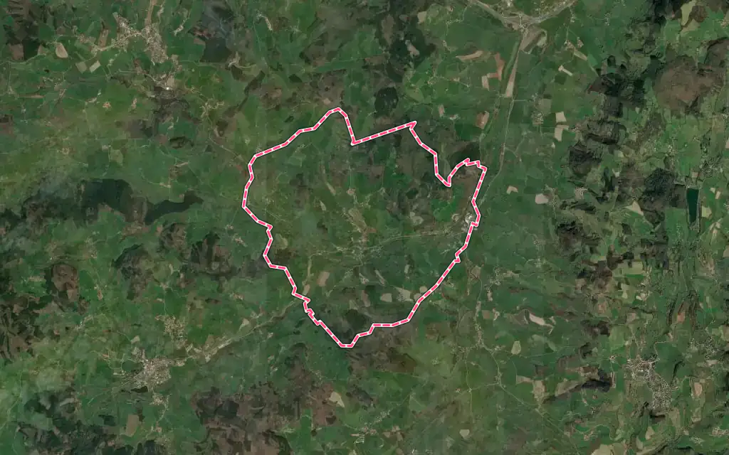 Vue satellite de Trambly avec ses contours administratifs