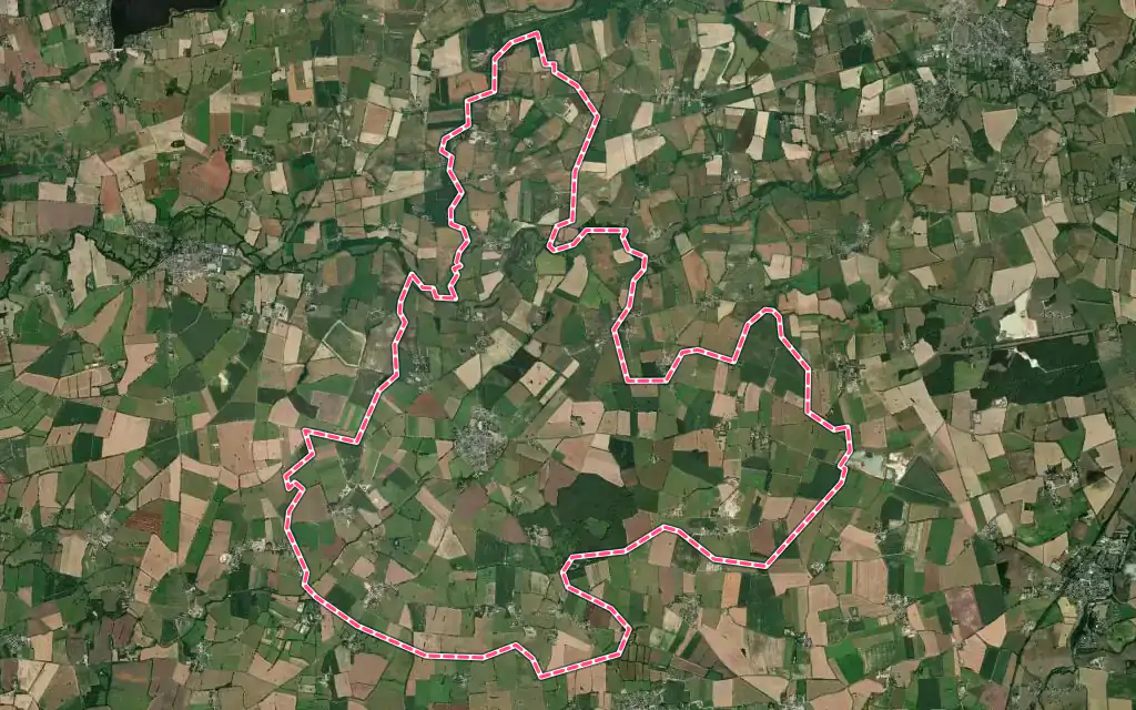 Vue satellite de Trans-sur-Erdre avec ses contours administratifs