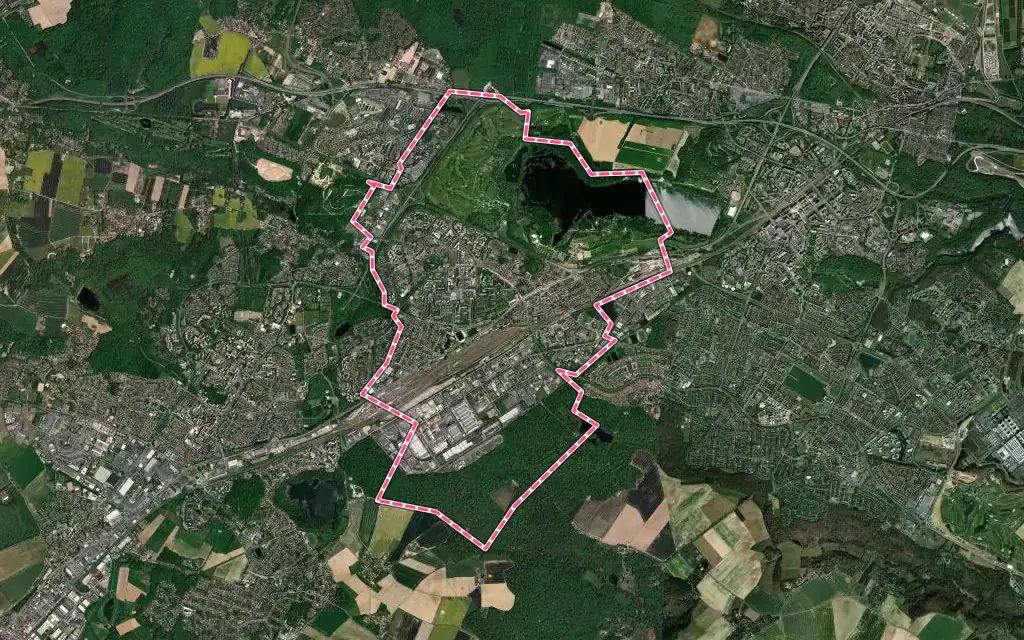 Vue satellite de Trappes avec ses contours administratifs
