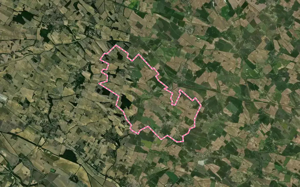Vue satellite de Trébons-sur-la-Grasse avec ses contours administratifs