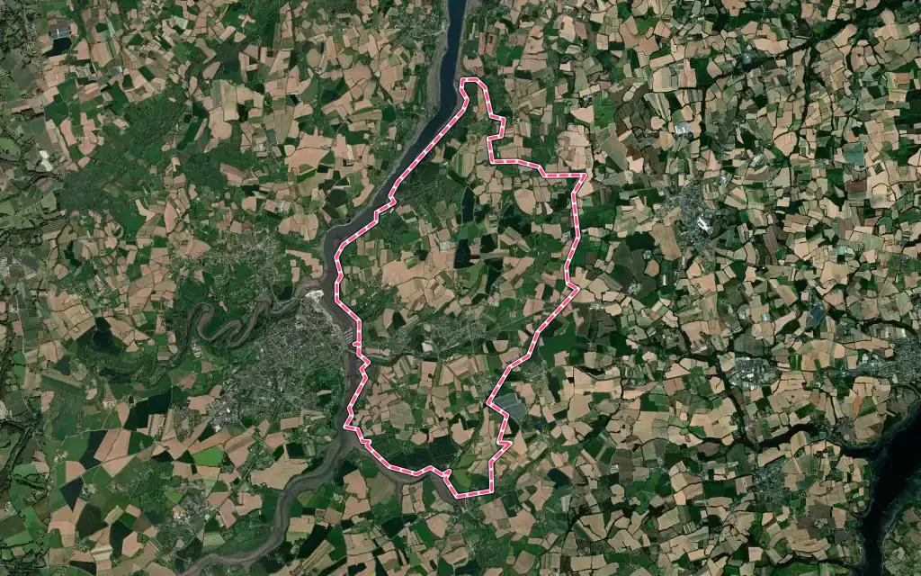 Vue satellite de Trédarzec avec ses contours administratifs