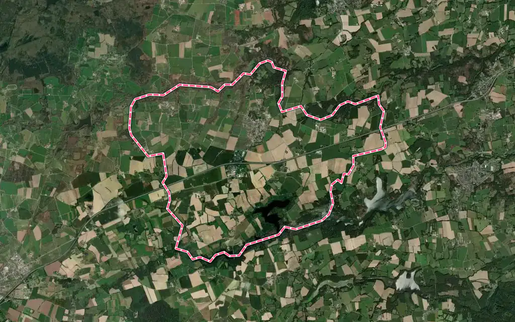 Vue satellite de Treffendel avec ses contours administratifs