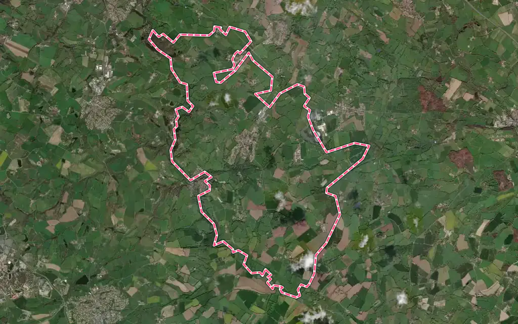 Vue satellite de Treize-Vents avec ses contours administratifs