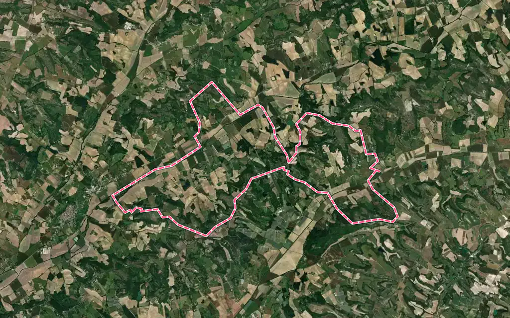 Vue satellite de Tréjouls avec ses contours administratifs