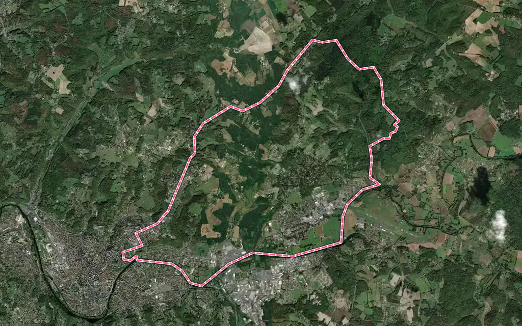 Vue satellite de Trélissac avec ses contours administratifs