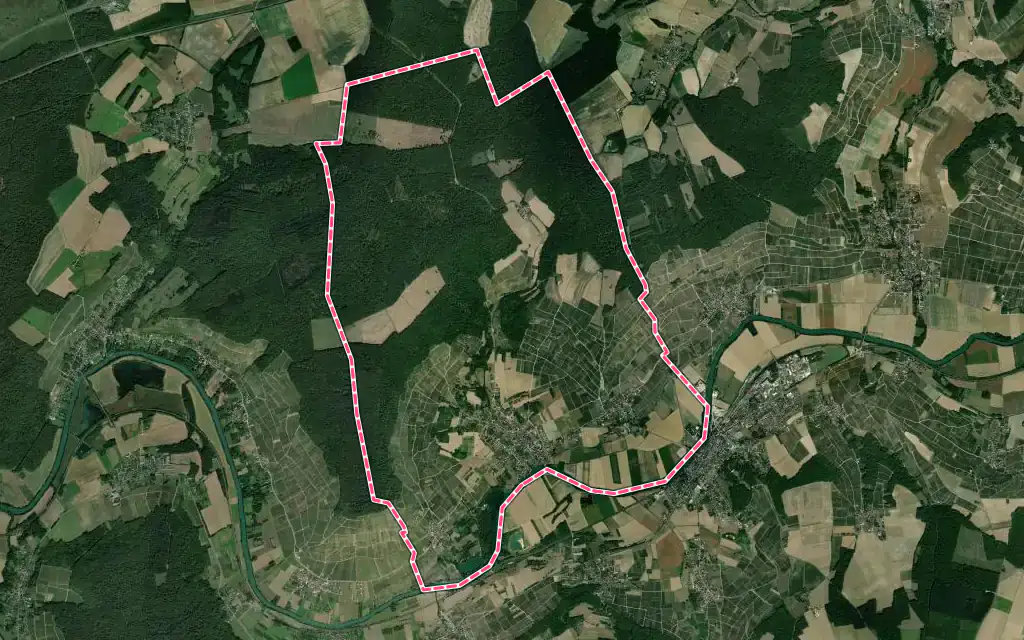 Vue satellite de Trélou-sur-Marne avec ses contours administratifs