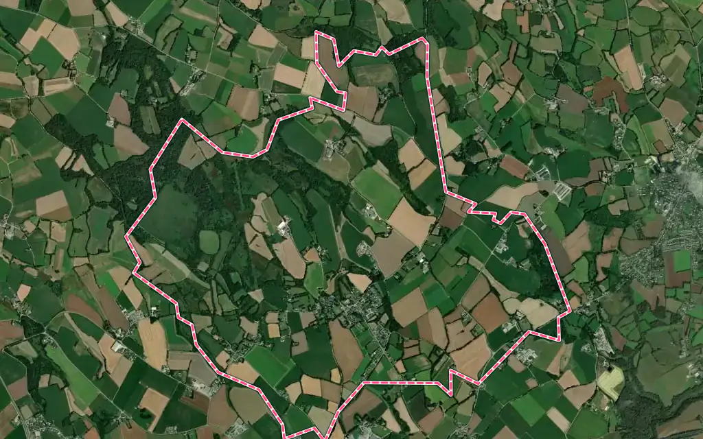 Vue satellite de Trémaouézan avec ses contours administratifs