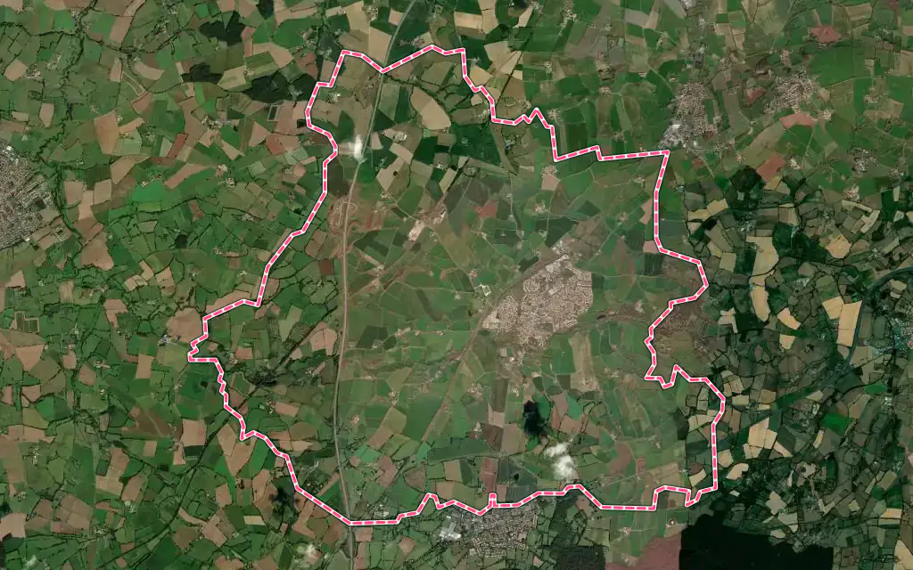 Vue satellite de Trémentines avec ses contours administratifs