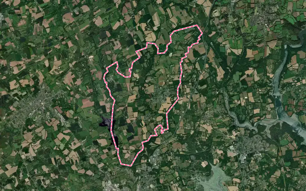 Vue satellite de Tréméoc avec ses contours administratifs