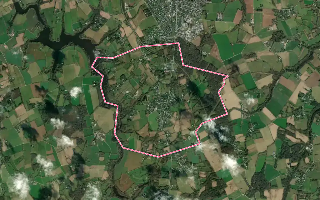 Vue satellite de Tréméreuc avec ses contours administratifs