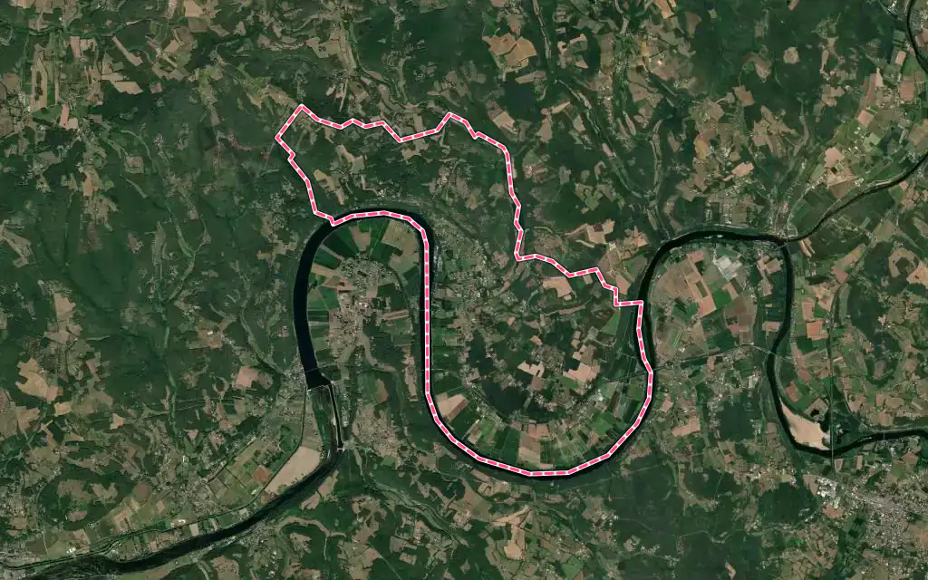 Vue satellite de Trémolat avec ses contours administratifs