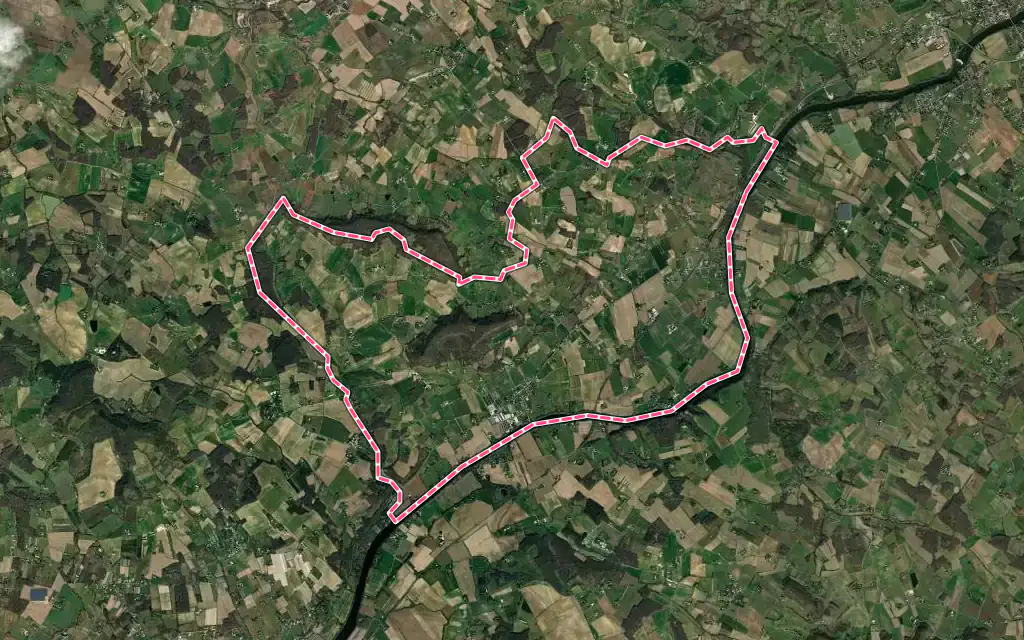 Vue satellite de Trentels avec ses contours administratifs