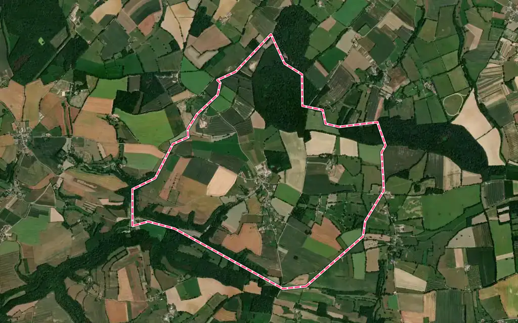 Vue satellite de Tréprel avec ses contours administratifs
