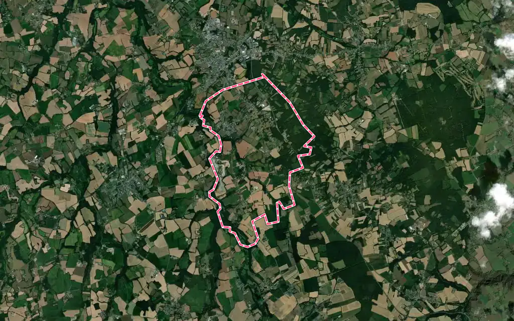 Vue satellite de Tressignaux avec ses contours administratifs