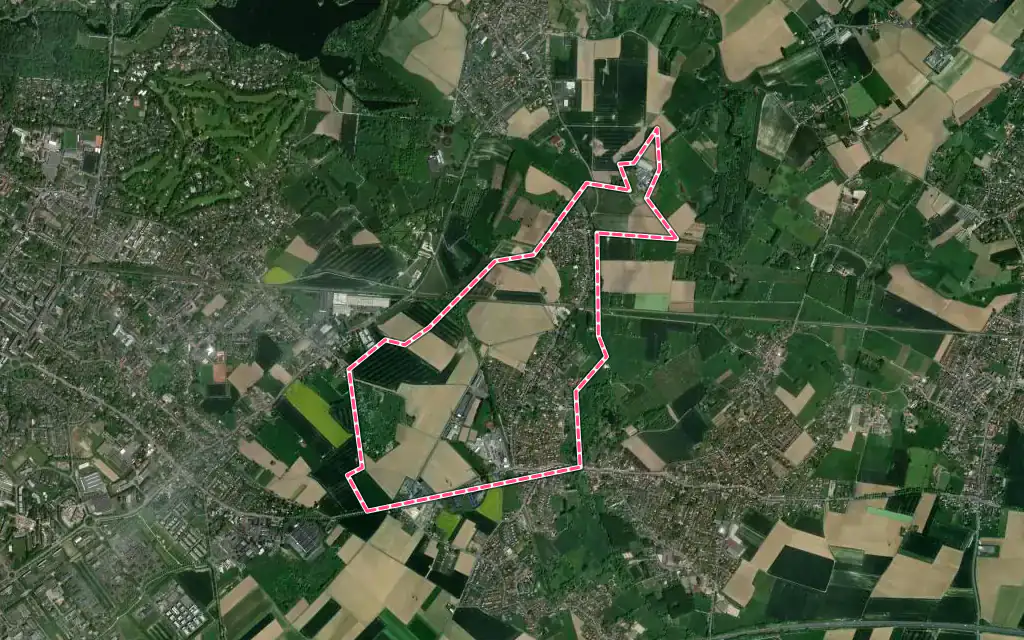 Vue satellite de Tressin avec ses contours administratifs
