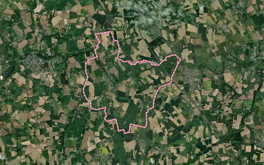 Vue satellite de Trévérien avec ses contours administratifs