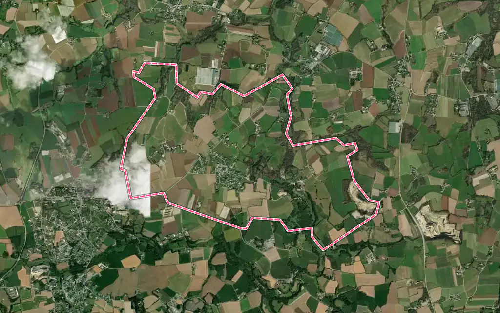 Vue satellite de Trézilidé avec ses contours administratifs