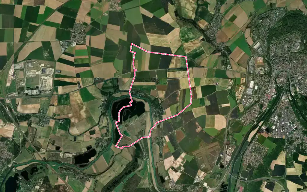 Vue satellite de Trilbardou avec ses contours administratifs