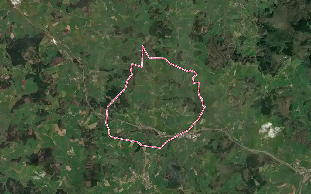Vue satellite de Trivy avec ses contours administratifs