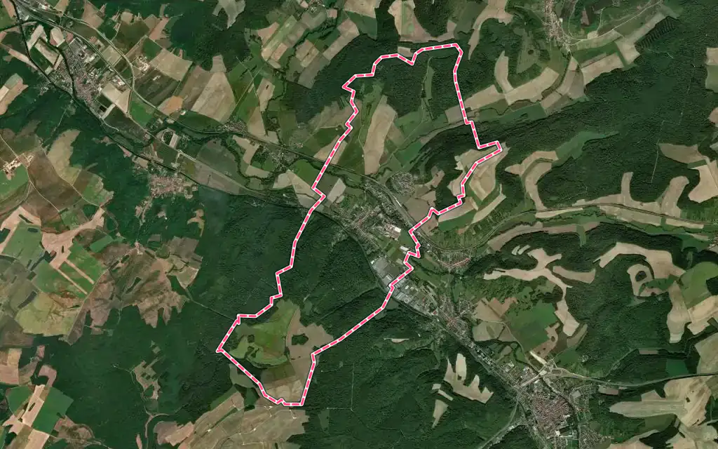 Vue satellite de Tronville-en-Barrois avec ses contours administratifs