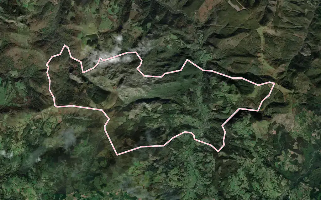 Vista satélite de Trucios-Turtzioz con su contorno administrativo