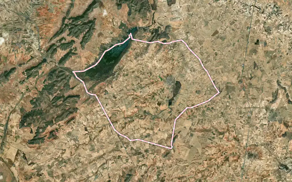 Vista satélite de Turleque con su contorno administrativo
