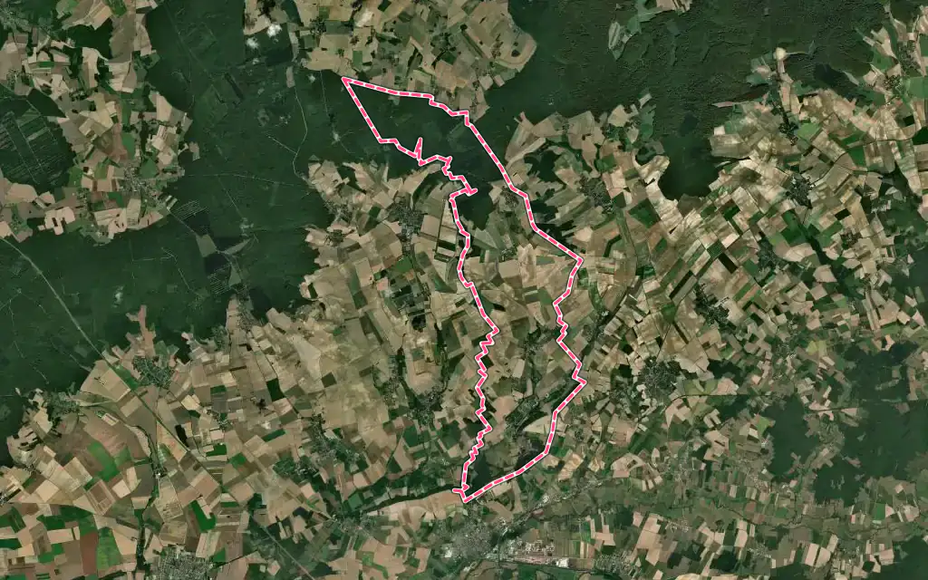 Vue satellite de Turny avec ses contours administratifs