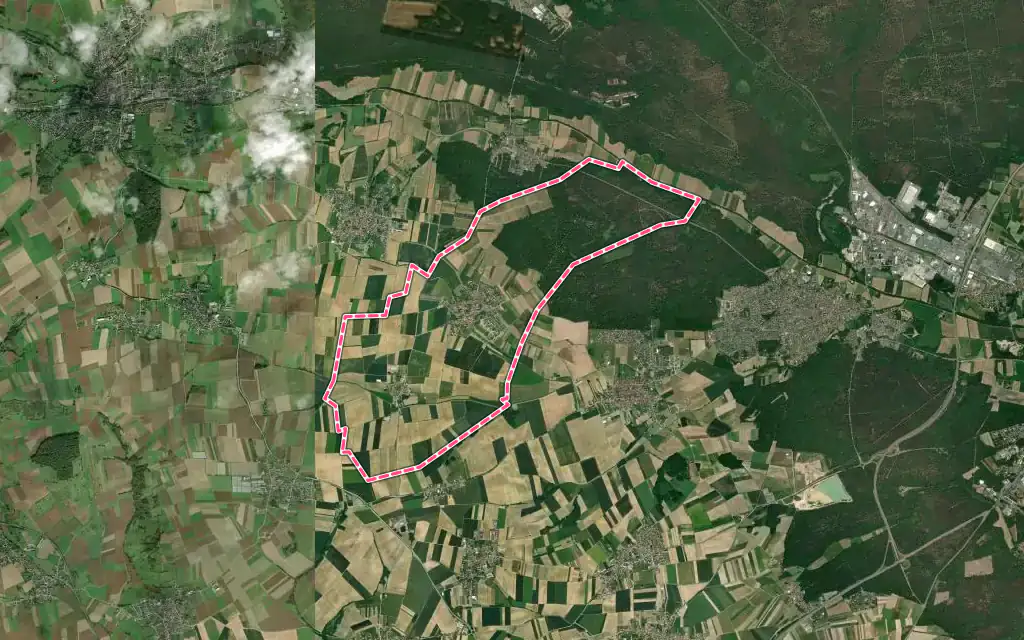 Vue satellite de Uhlwiller avec ses contours administratifs