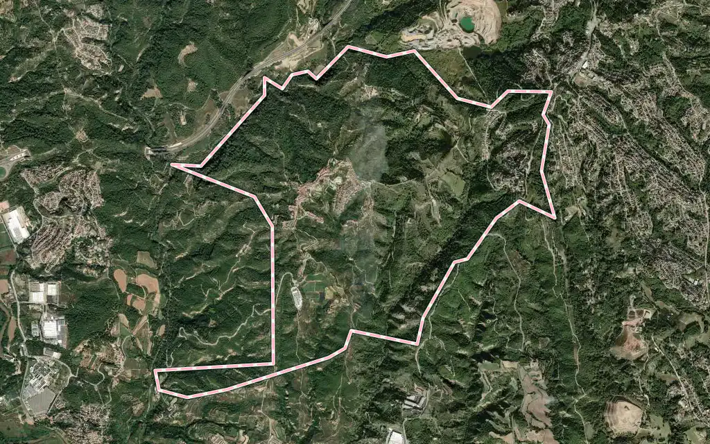 Vista satélite de Ullastrell con su contorno administrativo