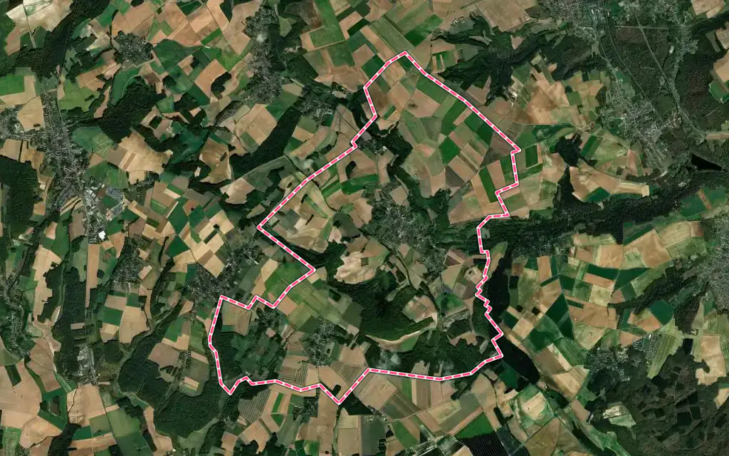 Vue satellite de Ully-Saint-Georges avec ses contours administratifs