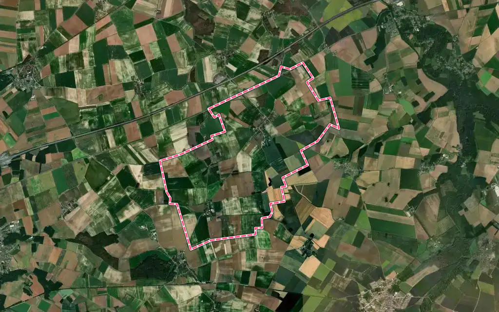 Vue satellite de Umpeau avec ses contours administratifs
