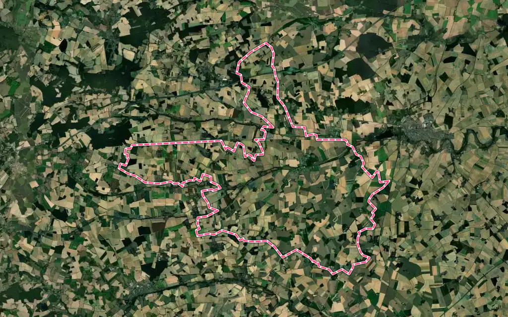 Vue satellite de Unverre avec ses contours administratifs