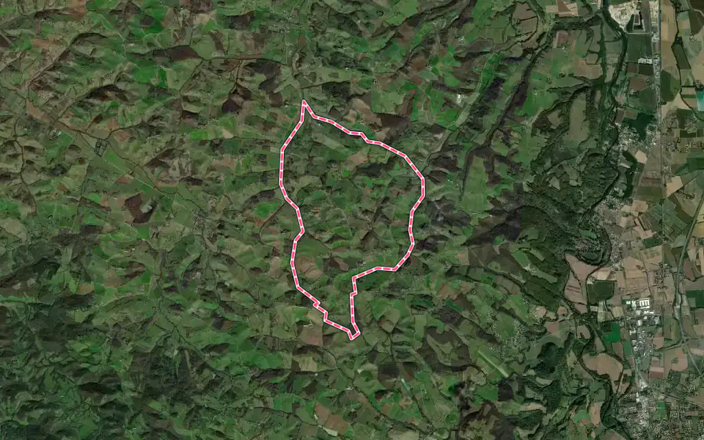 Vue satellite de Unzent avec ses contours administratifs
