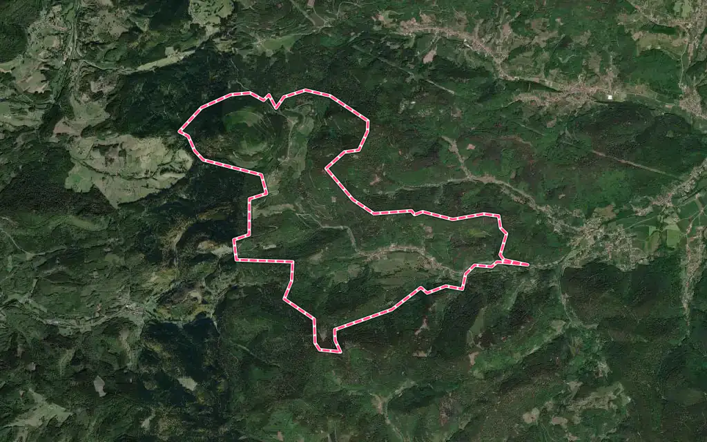 Vue satellite de Urbeis avec ses contours administratifs