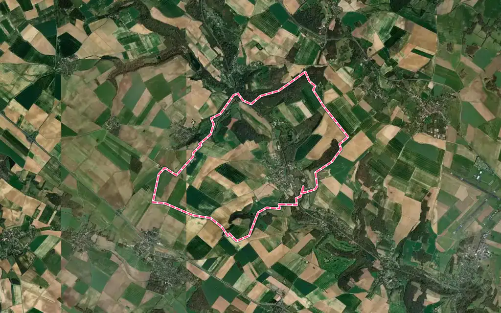 Vue satellite de Us avec ses contours administratifs