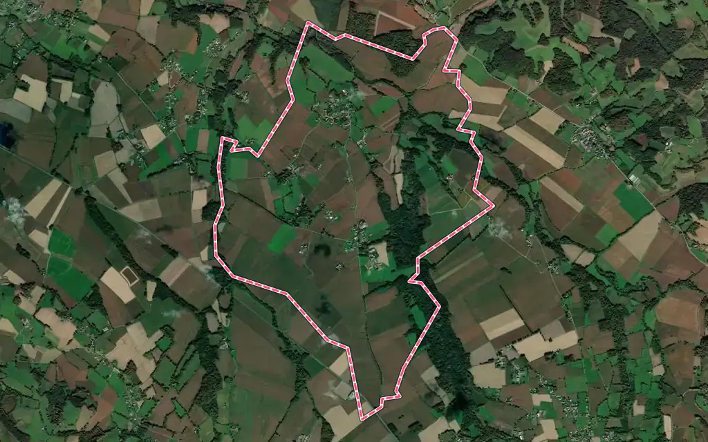 Vue satellite de Uzan avec ses contours administratifs