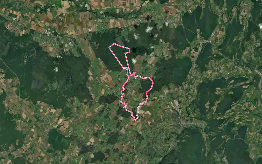Vue satellite de Vadans avec ses contours administratifs