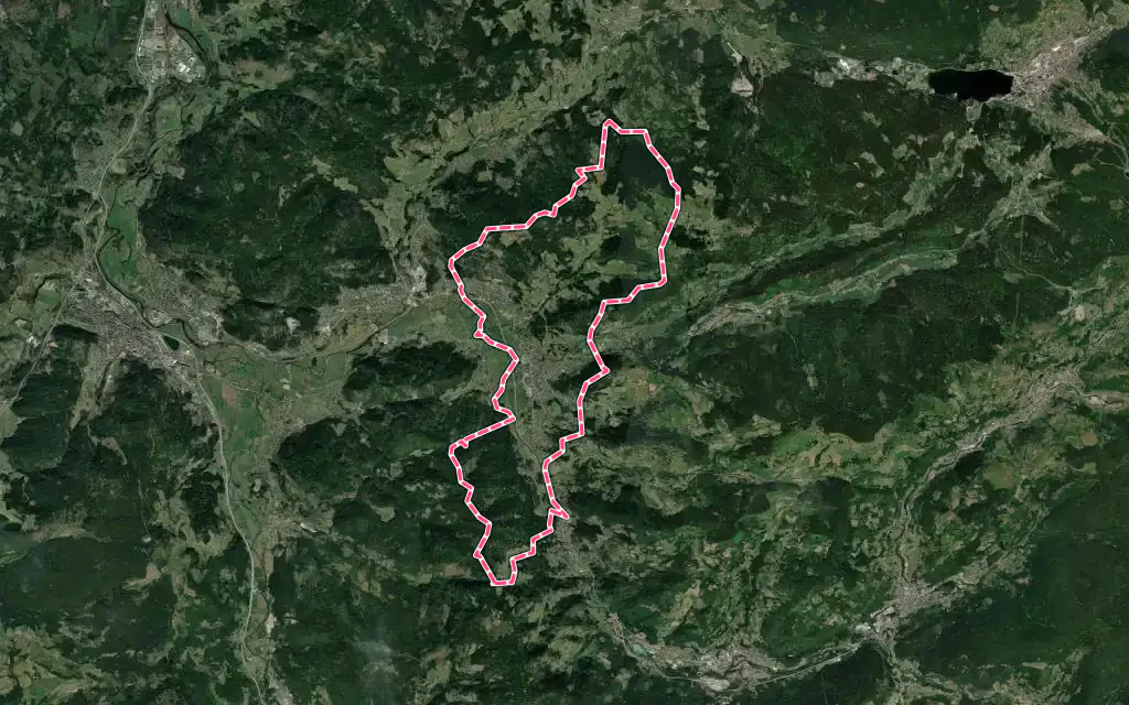 Vue satellite de Vagney avec ses contours administratifs