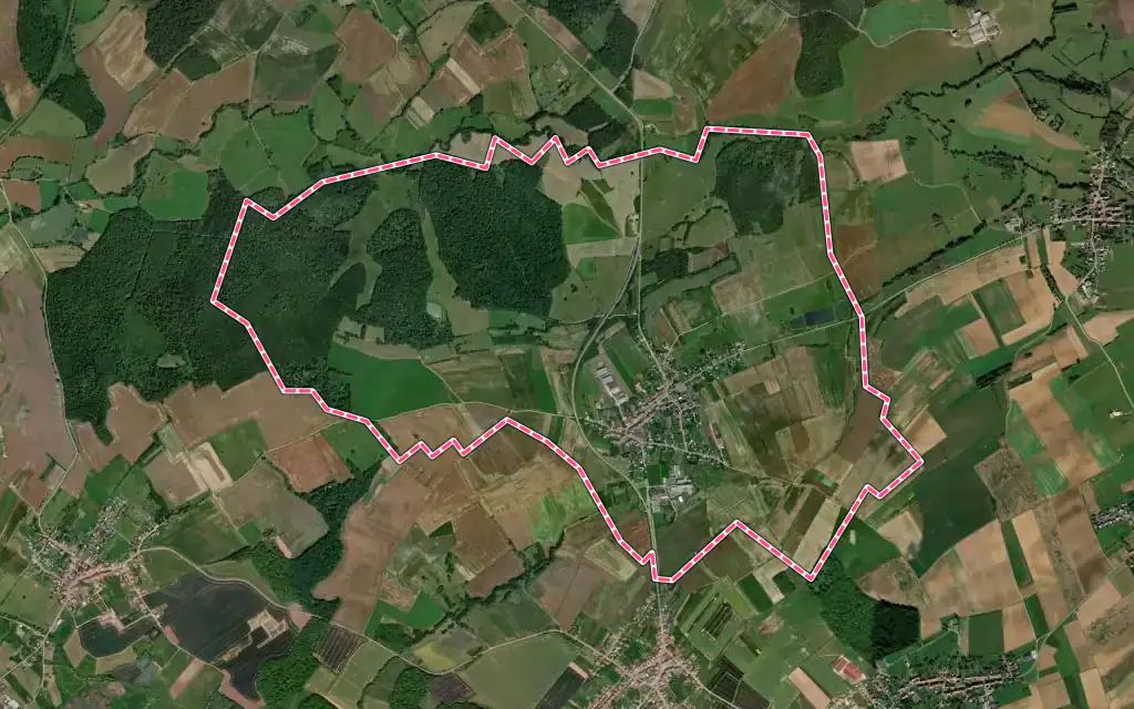 Vue satellite de Vahl-Ebersing avec ses contours administratifs