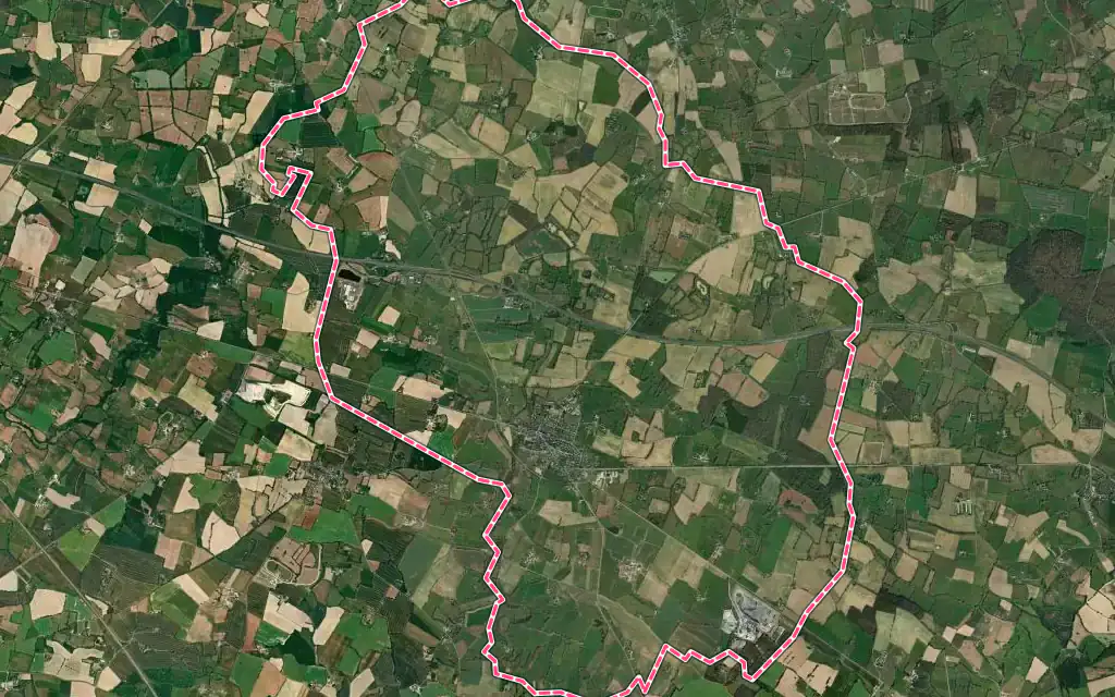 Vue satellite de Vaiges avec ses contours administratifs