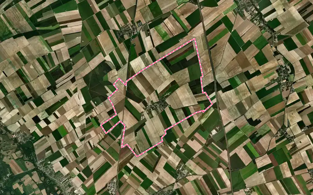 Vue satellite de Vailly avec ses contours administratifs