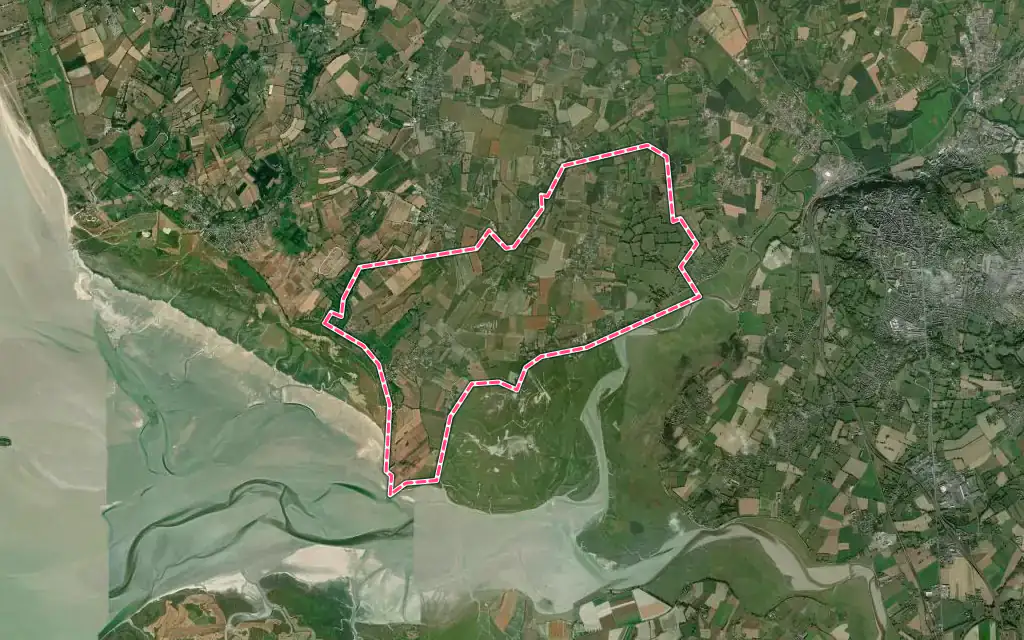 Vue satellite de Vains avec ses contours administratifs