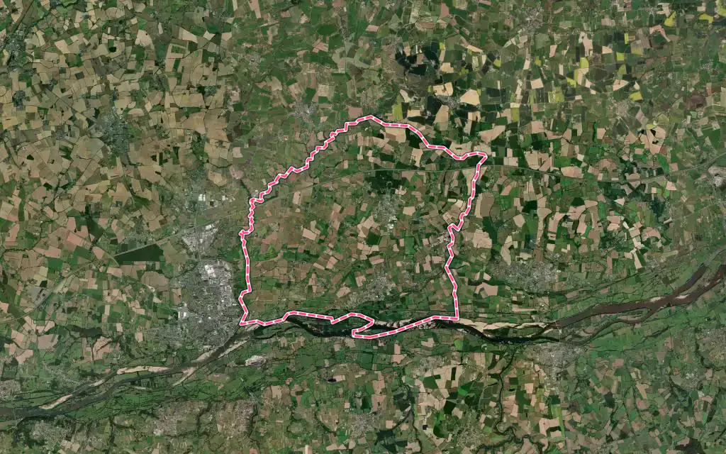 Vue satellite de Vair-sur-Loire avec ses contours administratifs