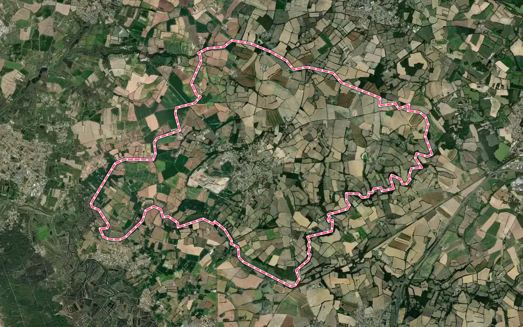 Vue satellite de Vairé avec ses contours administratifs