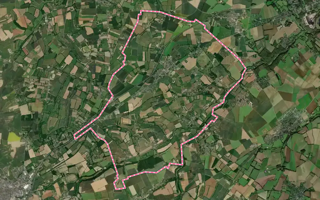 Vue satellite de Val d'Arry avec ses contours administratifs