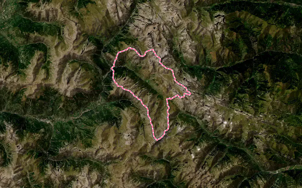 Vue satellite de Val d'Oronaye avec ses contours administratifs