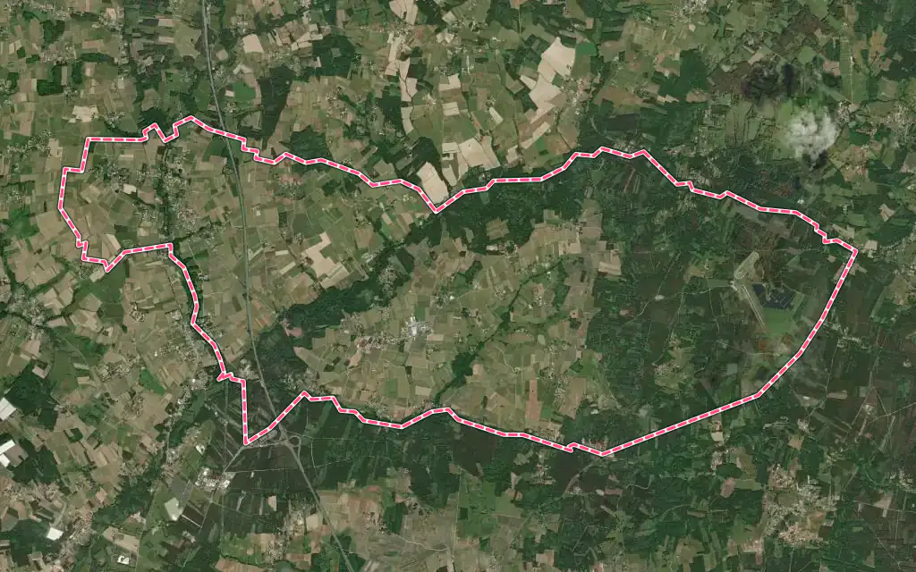 Vue satellite de Val-de-Livenne avec ses contours administratifs