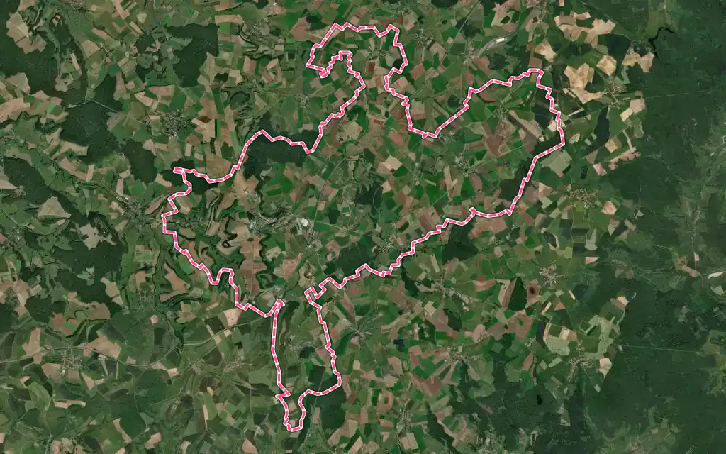Vue satellite de Val-de-Meuse avec ses contours administratifs